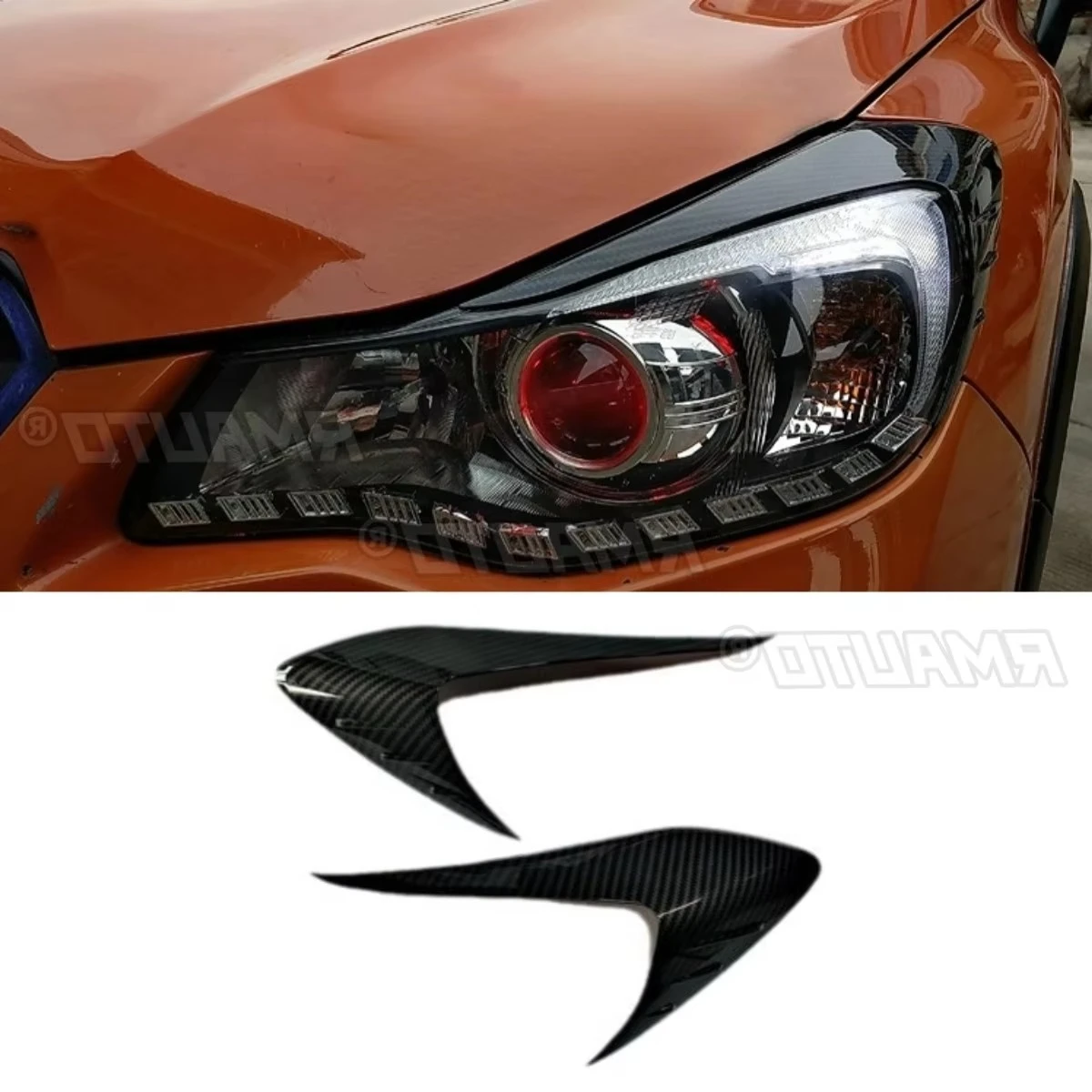 

For Subaru XV 2012-2017 Carbon Look Car Headlight Trim Decorative Strip Lamp Eyebrow Trims Frame Body Kit Accessories