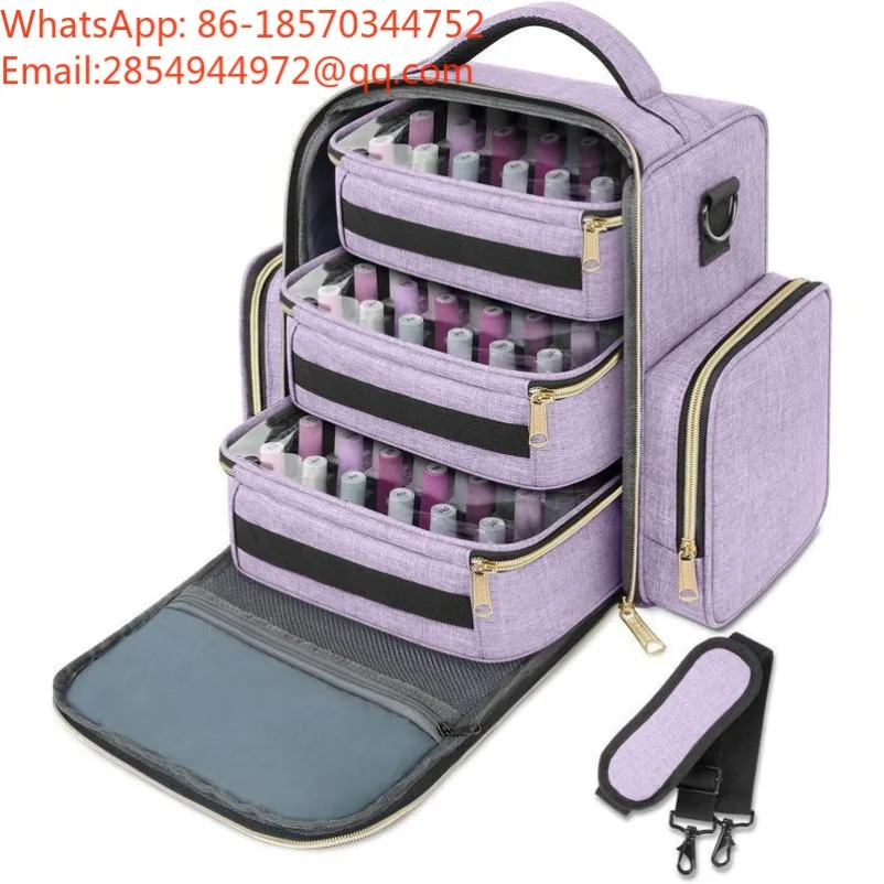 New Large‑capacity Nail Polish Storage Bag Removable Divider Portable Multi‑compartment Essential Oil Carrying Pouch