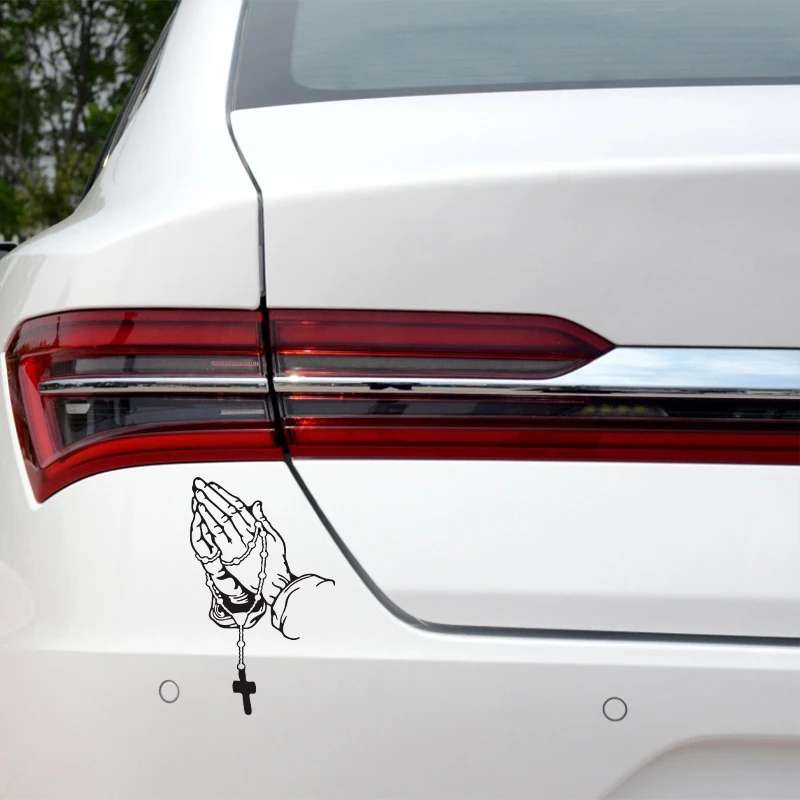 Car interior stickers Color car prayer gesture laser stickers God Jesus Christ Fashion car body styling decorative stickers view 4
