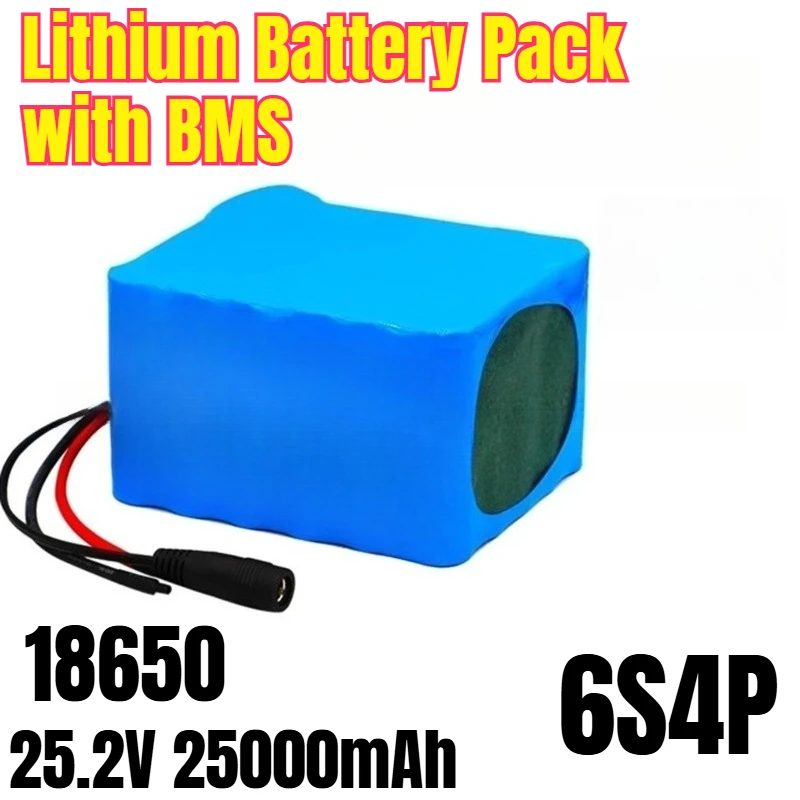 

25.2V 25000mAh 18650 6S4P Lithium Battery Pack with BMS