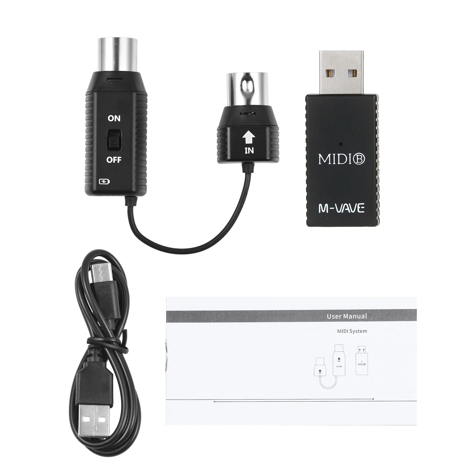 M-VAVE MS1 Mini Wireless Transmission System MIDI System MIDI Wireless Adapter Plug and Play Support for Devices with MIDI Inter