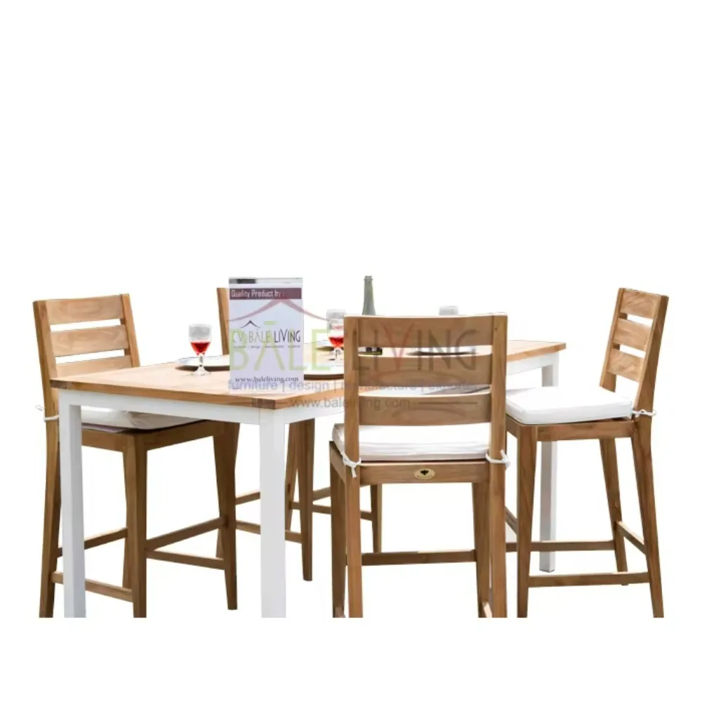 

High-Quality Solid Wood Rectangular Bar Table and Chairs for Home and Hotel Use