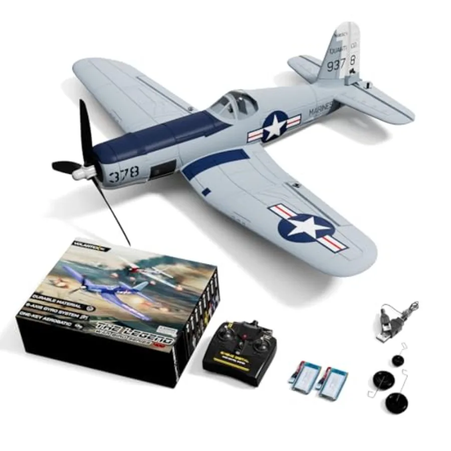 RC Plane for Beginners, 4CH WWII RC Airplane with Aileron, 2.4GHz Remote Control Plane for Outdoor Flying, Gray ABS Plastic wit