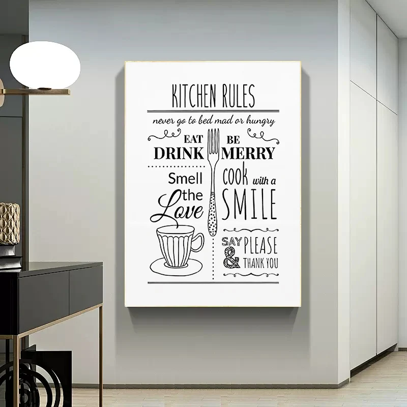 Modern Bathroom Toilet Rules Canvas Art Print Poster Home Kitchen Canvas Painting Poster Wall Art Humour Room Decoration