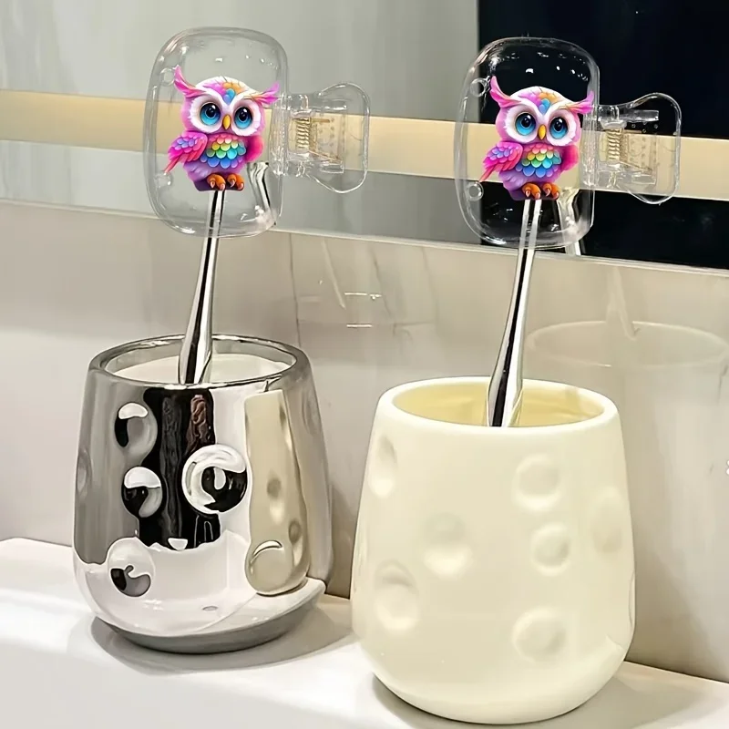 2pcs Owl Portable Toothbrush Head Cover Space-Saving Toothbrush Protector Ideal for Home And Business Travel Gift for Lady