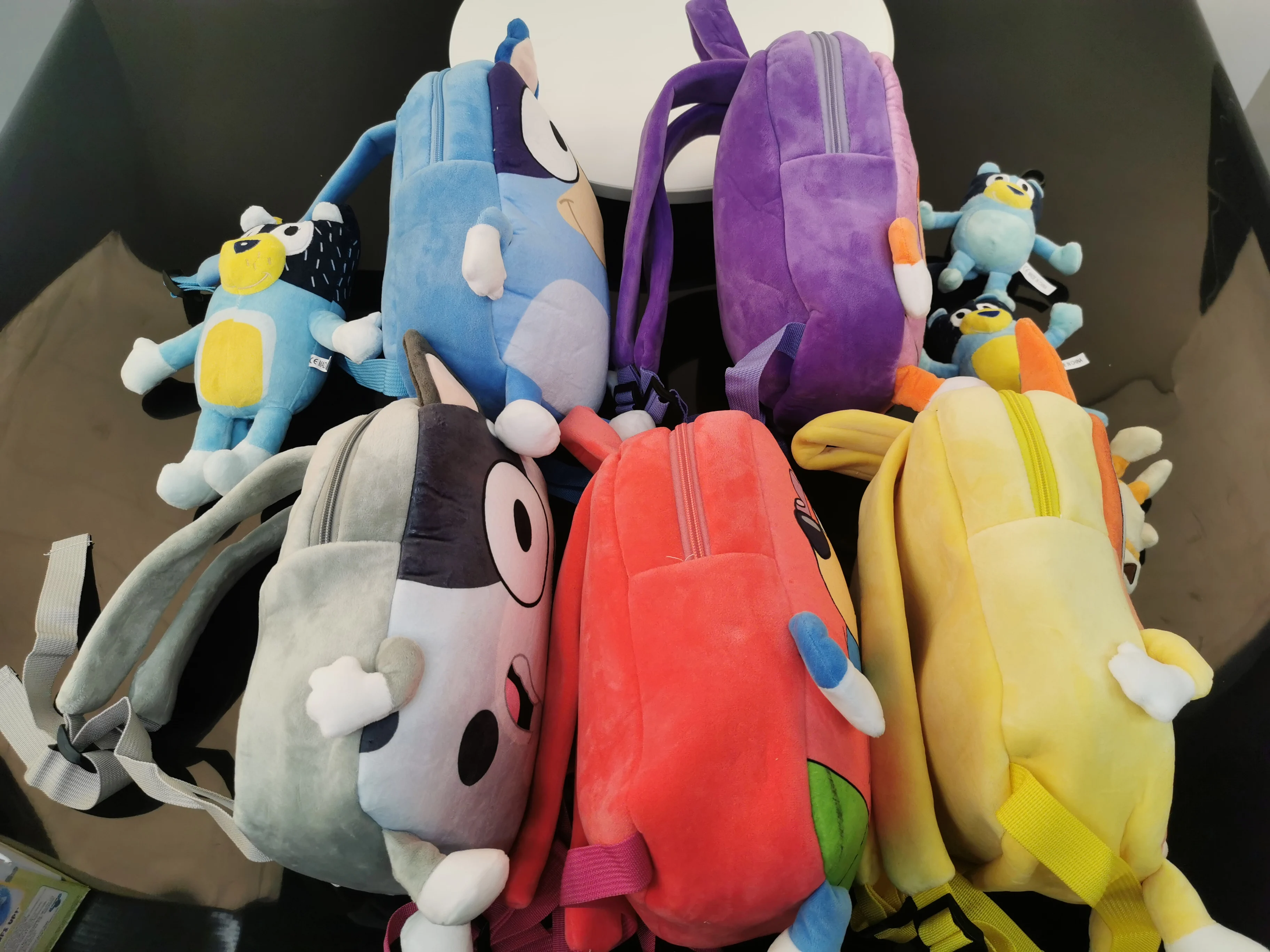 Cartoon Bluey Family Cosplay Kindergarten Children Schoolbag Bluebin Dog Backpack Kawaii Blue Orange Dog Backpack Children Gifts