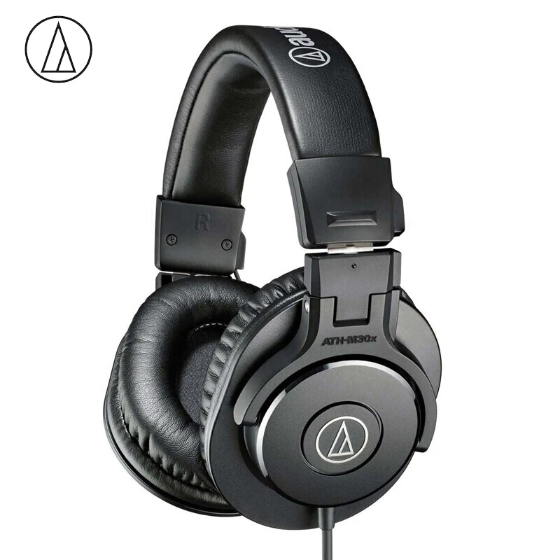 Original Audio-Technica ATH-M30x Headphones Professional Monitor Closed-back Dynamic Over-ear Headsets HiFi Foldable Earphones