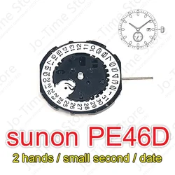 PE46D Movement China Sunon PE46 Quartz Watch Movement 2 Hands, Small Second For Ladies',Date Movement