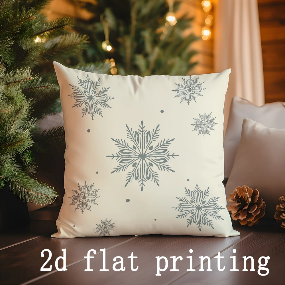 Home Decor Cozy Winter Vibes & Festive Gnome Pillow Covers Pattern Cushion Cover Suitable for Sofa Bedroom Car Pillow Cover