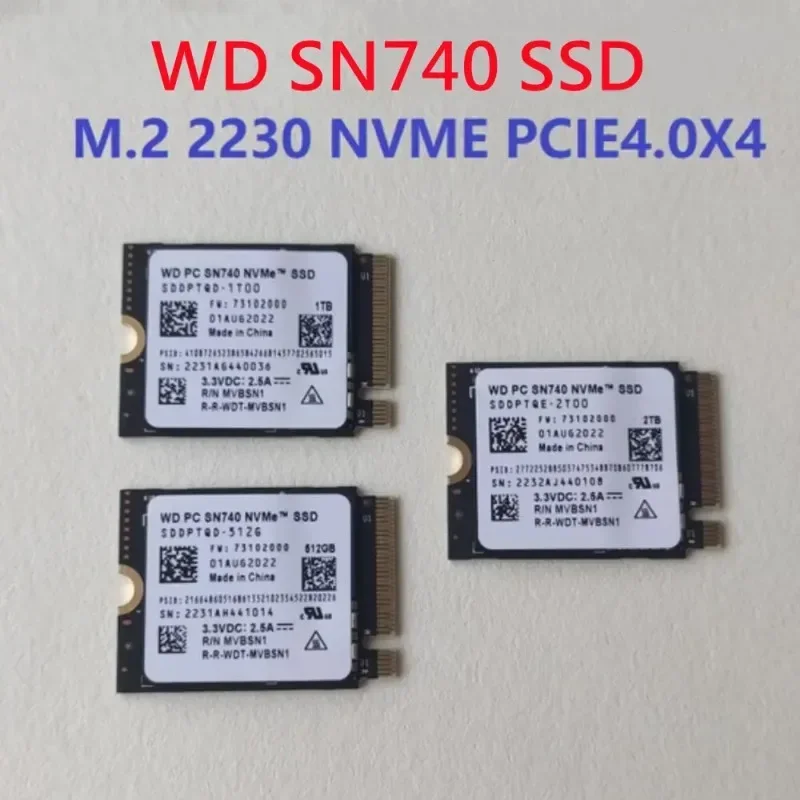 Imagem -02 - Western Digital-wd Sn740 2tb 1tb 512gb M.2 Ssd 2230 Nvme Pcie Gen 4x4 Ssd para Microsoft Surface Prox Surface Laptop Steam Deck