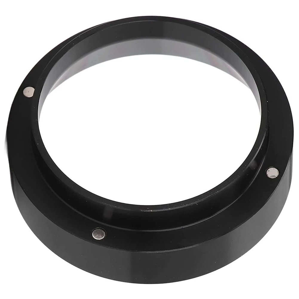 A01M 51 มม. ช่องทางใส่เอสเปรสโซ, แหวนแม่เหล็กอุปกรณ์เสริมเครื่องชงกาแฟการต้มกาแฟ Tamper ผงเครื่องมือ (สีดํา)