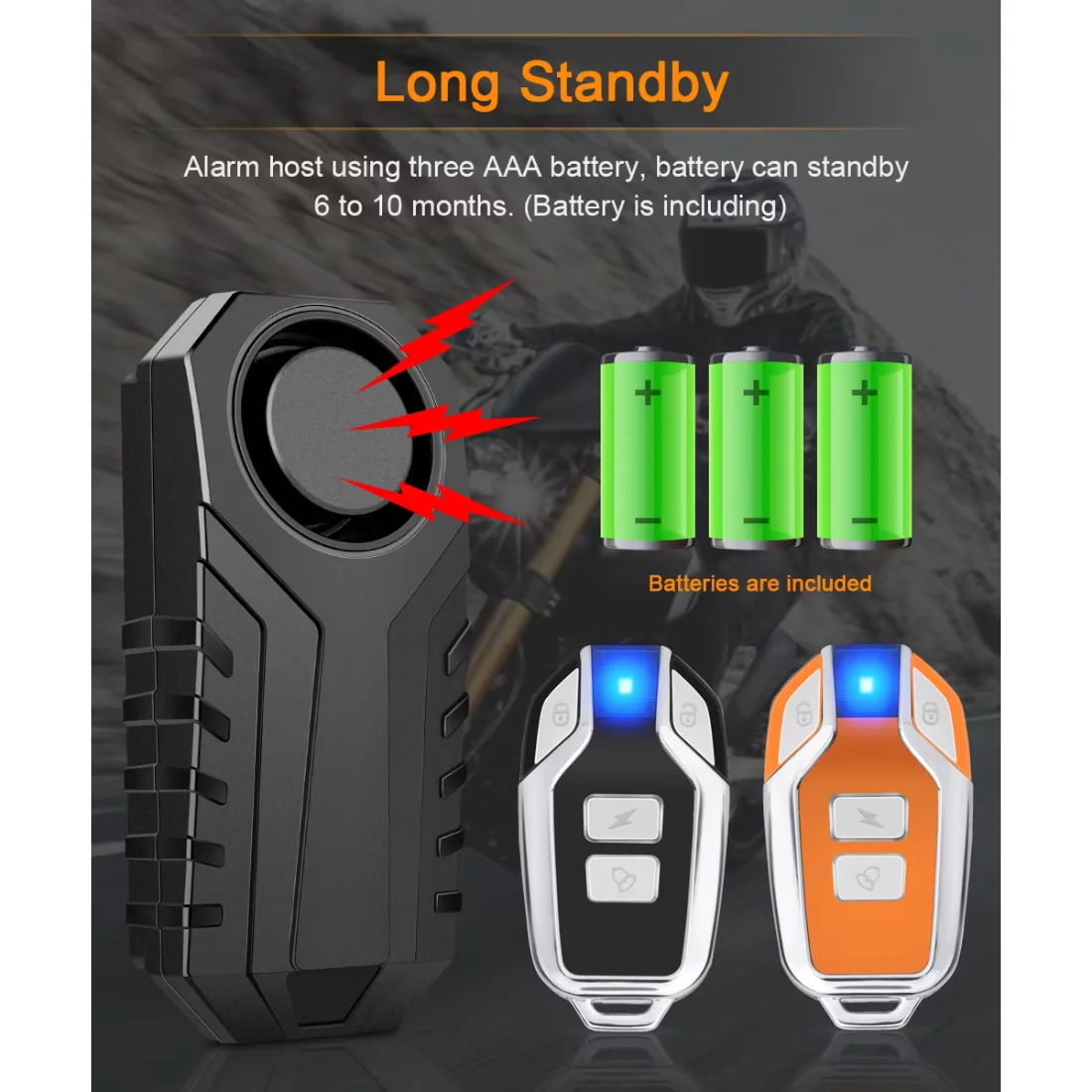 Wireless Motorcycle Bike Vibration Alarm IP55 Waterproof Bicycle Alarm Remote Control Anti-theft Motobike Detector Alarm System