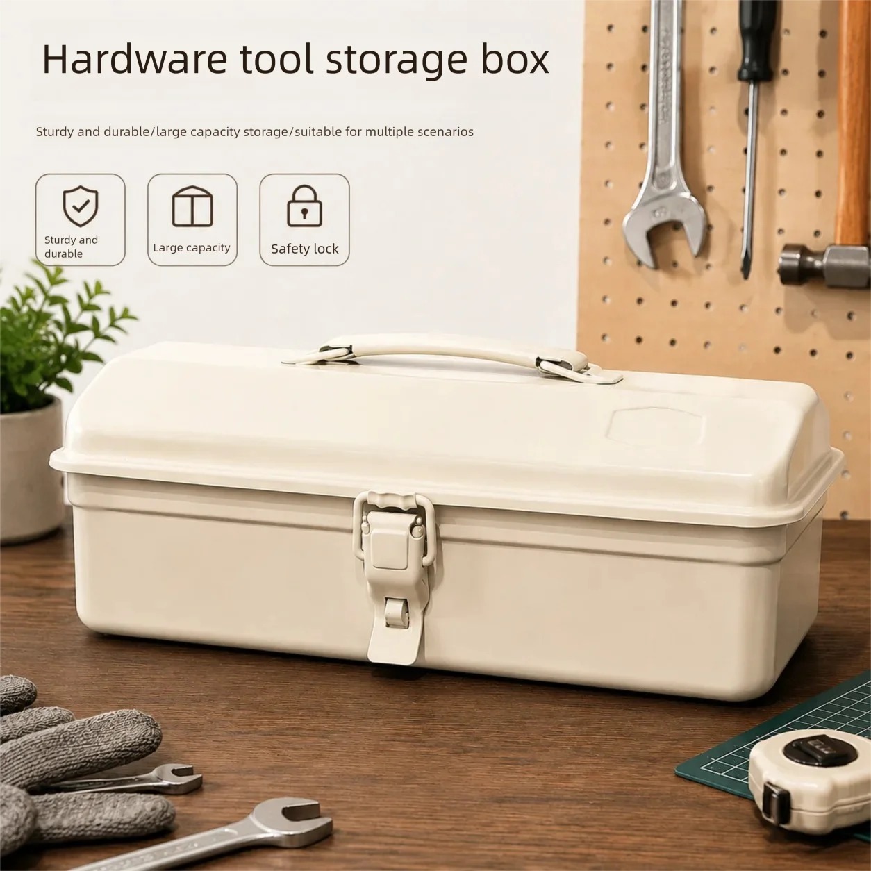 Iron Multifuntional Toolbox Metal Storage Toolbox Organizer on-Board Box Household Electrician Repair Tool Hardware Accessories