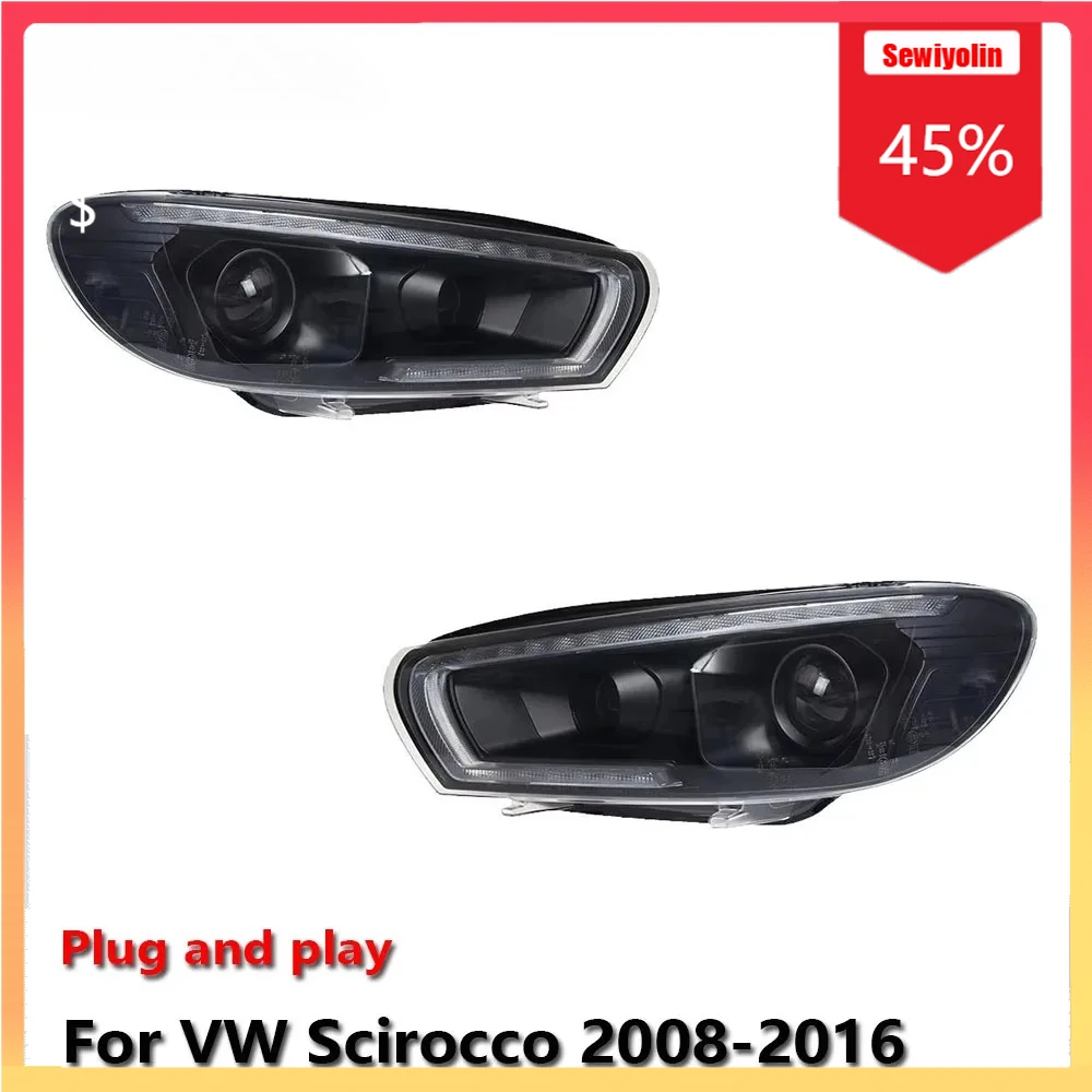 

Car LED Headlight Automobile Parts For Volkswagen Scirocco 2008-2017 Fog DRL Brake Turn Signal Lamp Plug and Play