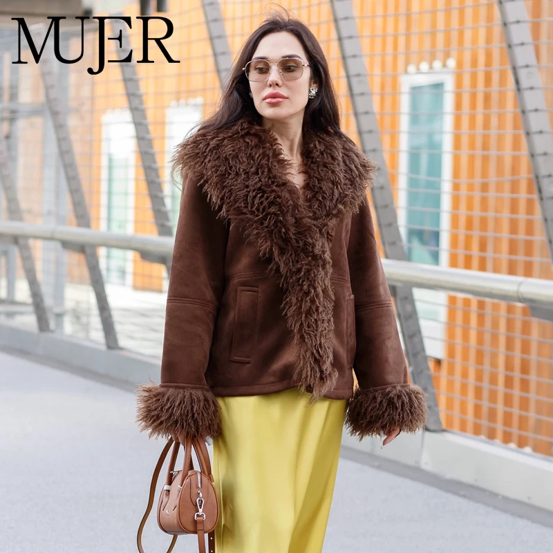 

MUJER плюшевые куртки из искусственного меха для женщин, двустороннее волосатое пальто, женские теплые зимние женские пальто, новая верхняя одежда, женское пальто