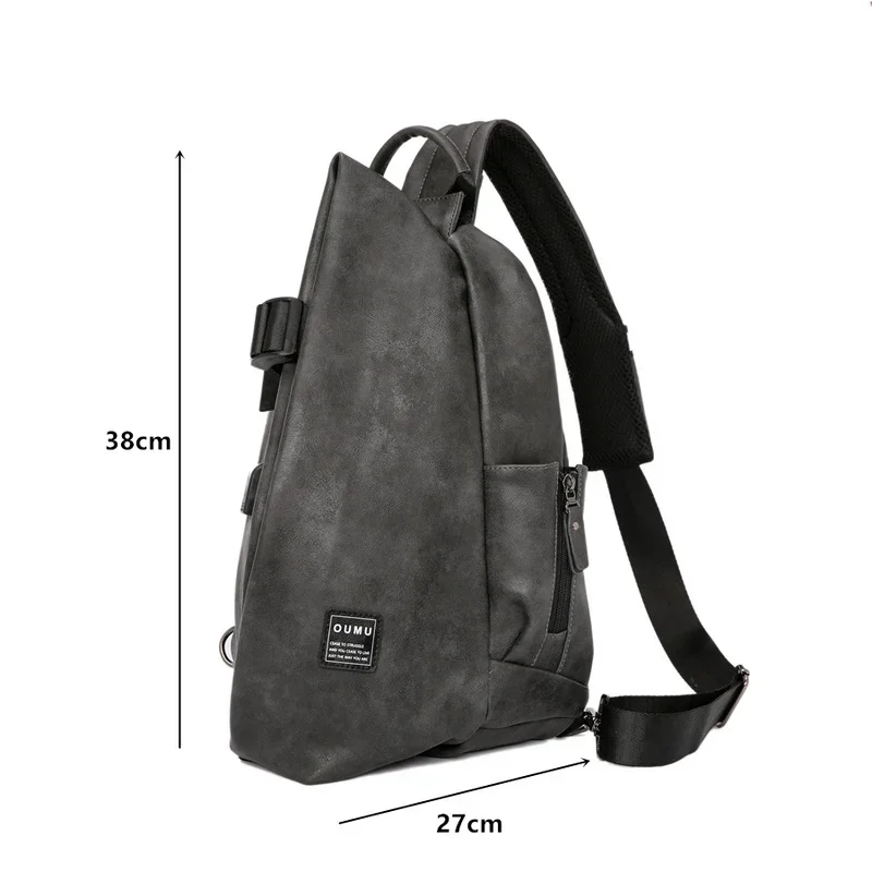 Bolso de pecho para hombre, bolso de hombro tipo bandolera multifunción, mochila de viaje de gran capacidad para hombre, bolso con carga USB