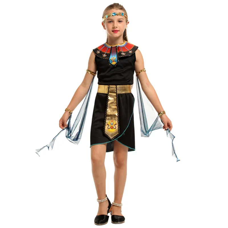 High pyramid Costumes Boy Girl Ancient Egypt Egyptian Pharaoh Cleopatra Prince Princess Costume for Children Kids Cosplay