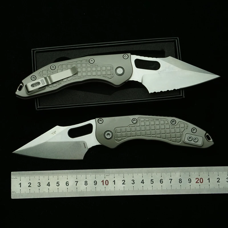 LEMIFSHE غرزة دليل RamL التيتانيوم مقبض السيراميك تحمل علامة M390MK شفرة هانت في الهواء الطلق الأسماك EDC أداة للطي سكين تخييم