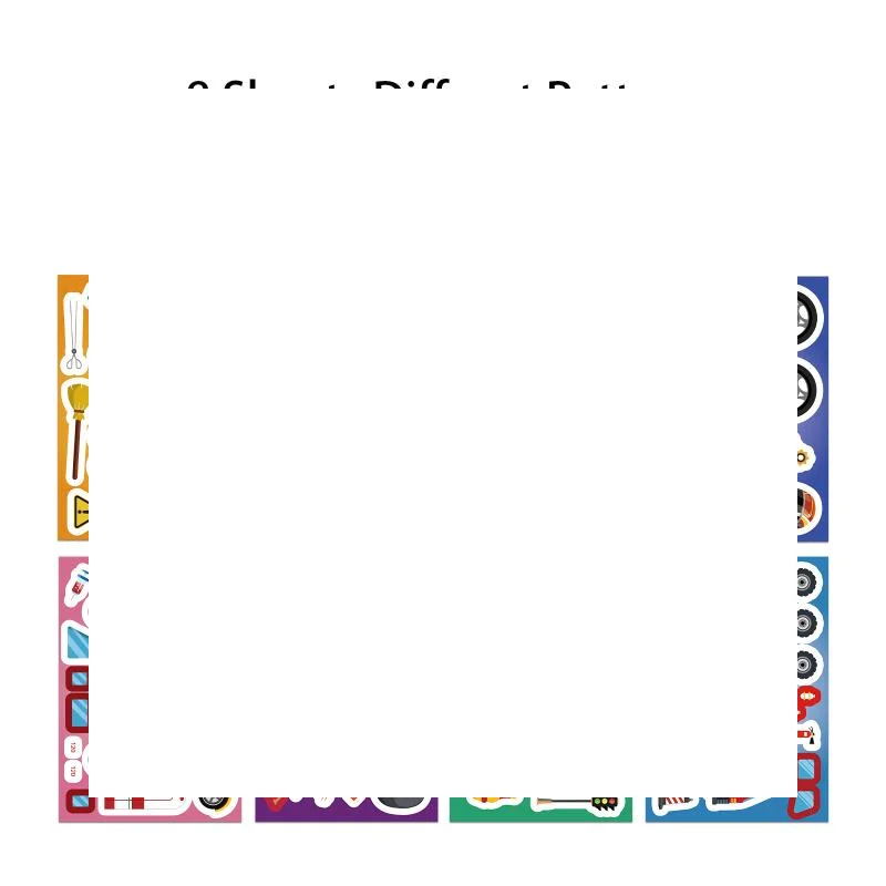 

8 листов мотоцикл экскаватор различные комбинации транспортных средств DIY наклейка пожарная машина скорая помощь головоломка наклейки подарки украшения