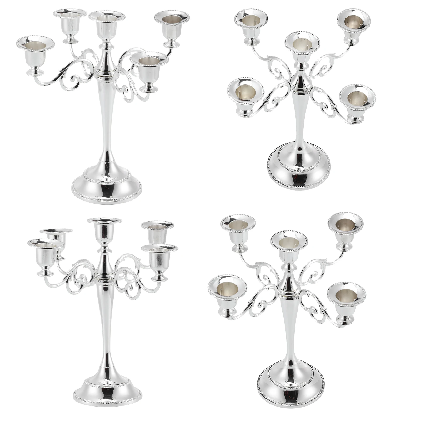 

10.63 Inch 5-Candle Metal Candelabra Detachable Candle Holders Sturdy Decorative for Home Wedding Church Halloween Party
