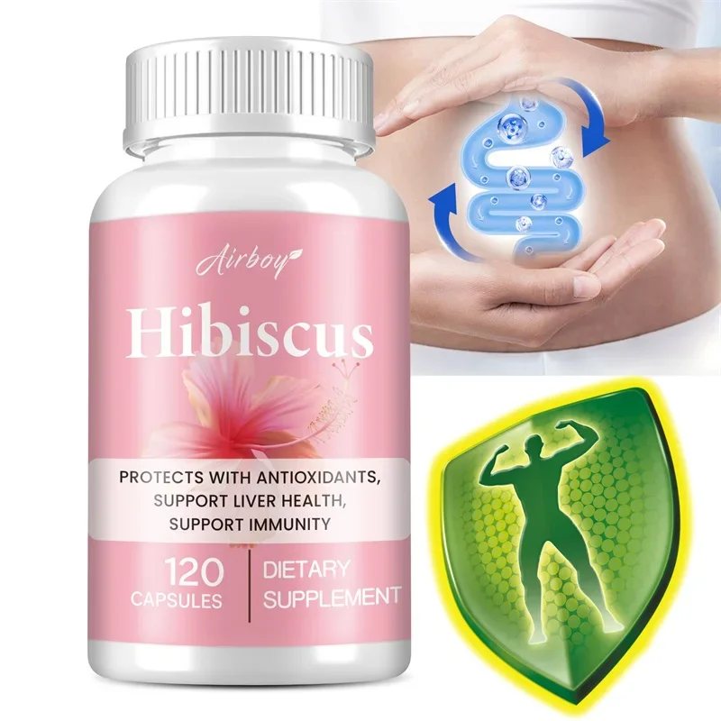 

Organic Hibiscus Capsules - Antioxidant, Promotes Immune and Digestive Health, Maintains Normal Blood Pressure, Improves Energy