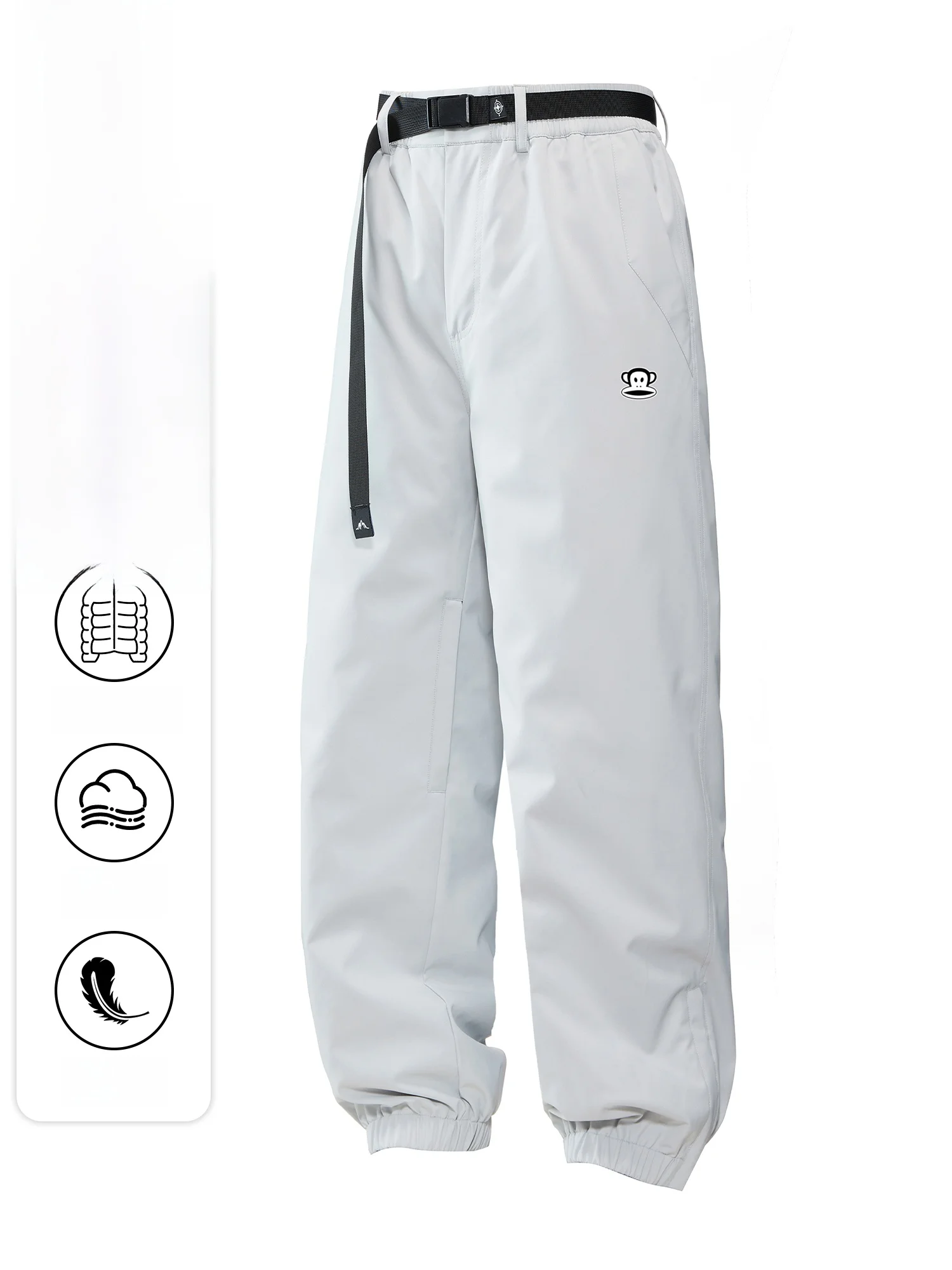 

Зимние термобрюки PaulFrank для катания на лыжах, мужские повседневные брюки с эластичным низом, прямые штанины, рабочая одежда, полиэстер