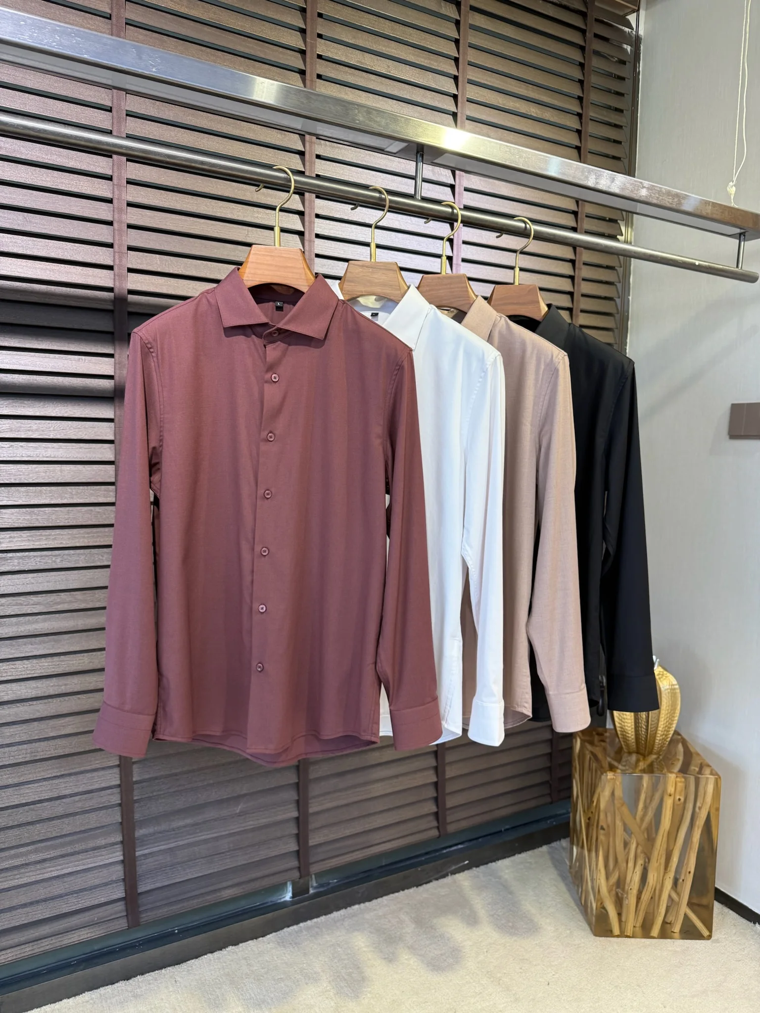 

Old Money Wind LP Wool Modal 25 Spring and Autumn Simple and Elegant Business Casual Long Sleeve Shirt