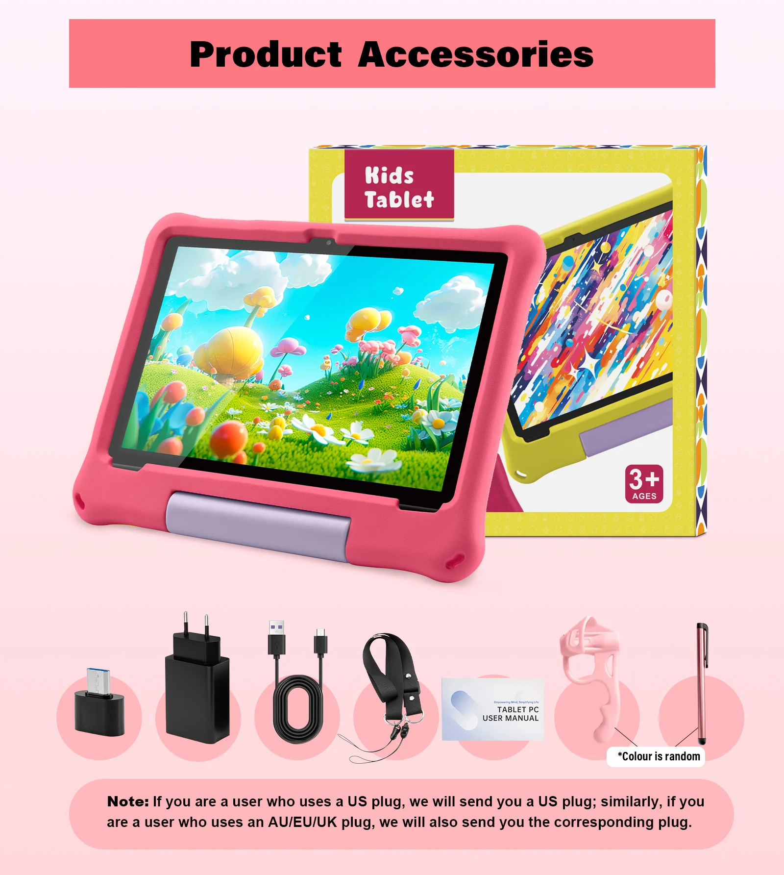 Paitanry 10.1 inch Kids Android 15 Tablet 8GB (4+4GB) RAM 64GB ROM 5000mAh Octa-core Wifi Kinderen Leer Tablet