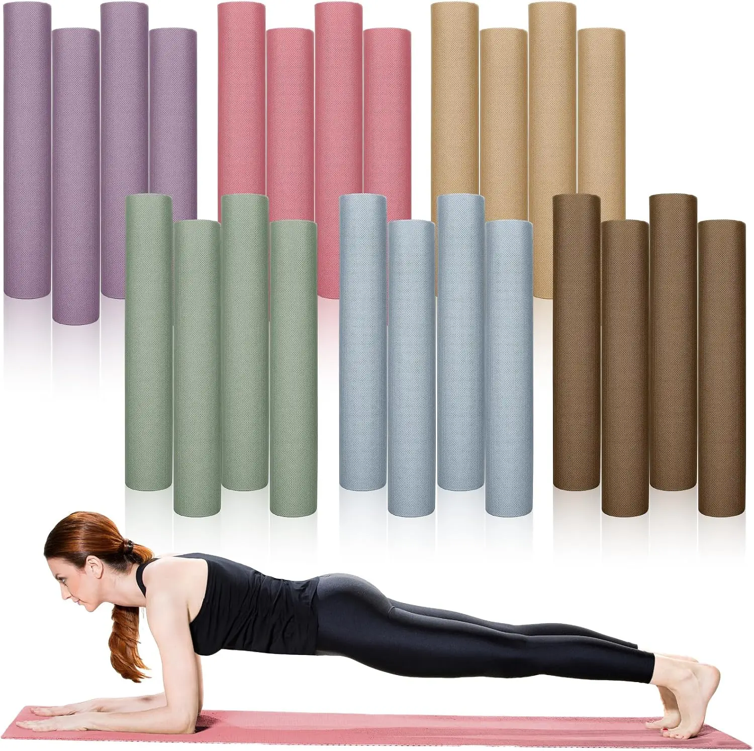 Brand new 24 Pack 68" x 24" Yoga Mat Bulk, 4mm Thick Extra Long Sports Mat Anti Slip Tear Resistant Yoga Exercise Set