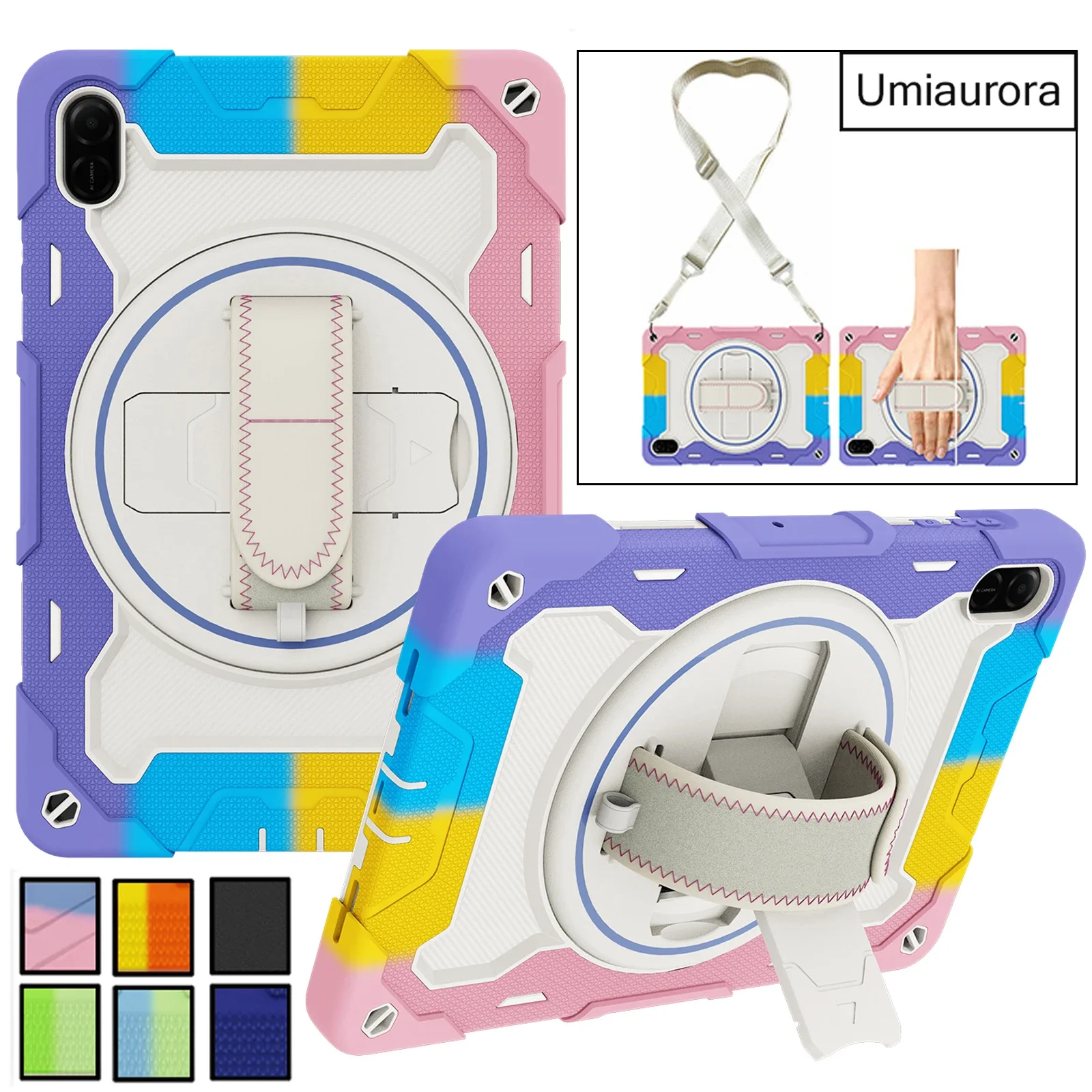 For Huawei MatePad SE 11 10.4 11.5S 2025 T10 Air 12 Pro 12.2 13.2 inch Heavy Duty Armor Tablet Case Stand Strap Shockproof Funda