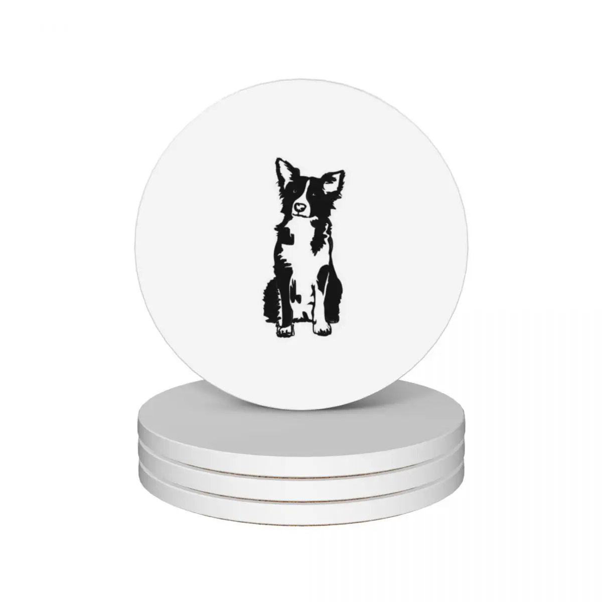 Border collie Ceramic Coasters (Set of 4) for the kitchen accessories coffee customized ceramic set Coasters