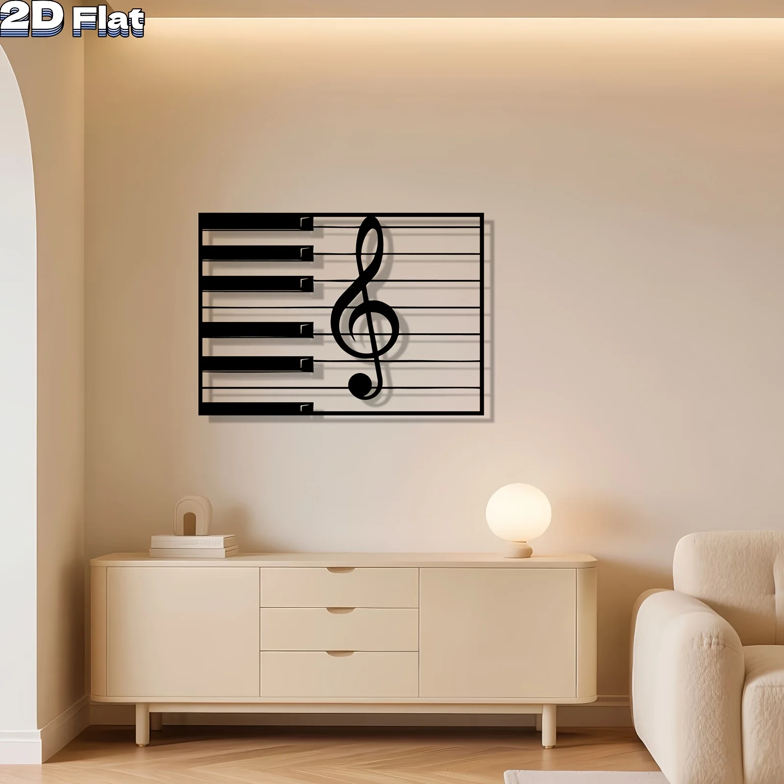 Metal Wall Art Musical Notes Modern Iron Rustic Hanging Sculpture for Living Room Garden Fence Christmas Housewarming Gift