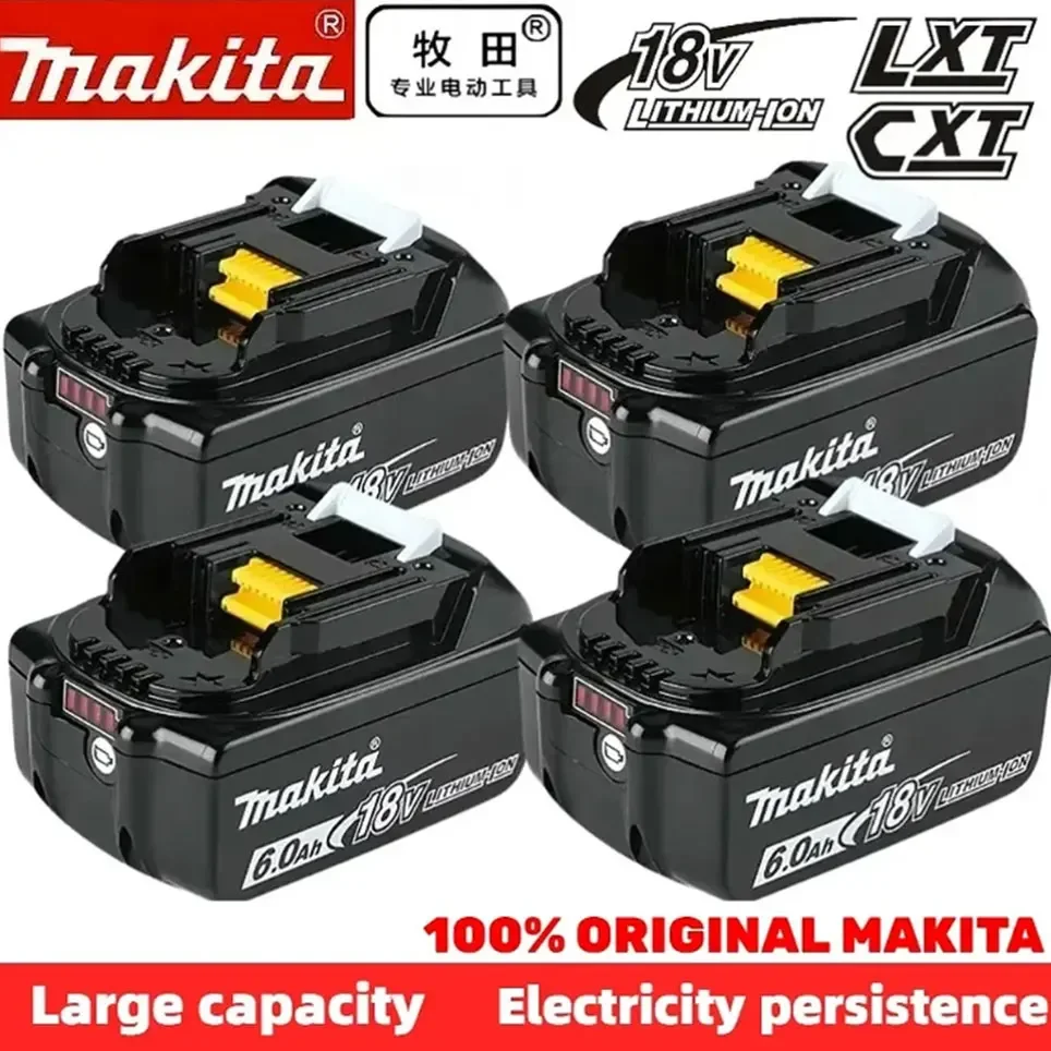 

Makita Original 18V Makita 6.0Ah Li-Ion Rechargeable Battery 18v drill Replacement Batteries BL1830 BL1840 BL1850 BL1860B