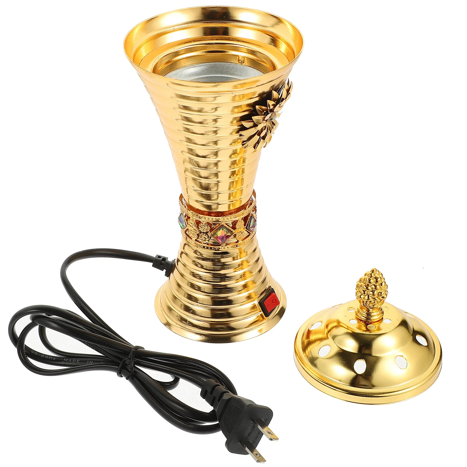 

Burner Plug-in Incense Retro Decorative Burners Stove Decorate Household Electric Golden Censer Holder