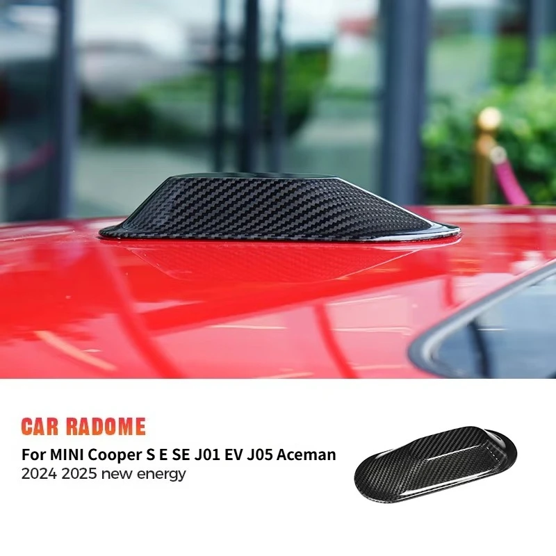 

Для MINI Cooper S E SE J01 EV J05 Aceman 24-2025 настоящая сухая крышка антенны из углеродного волокна, внешняя модификация, наклейки, аксессуары