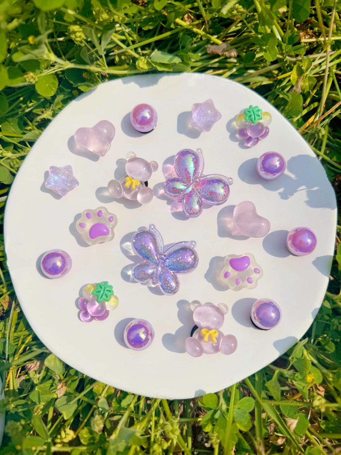 18PCS of purple butterfly Shoes for DIY Casual Accessories - An interesting and multi-functional personalized way to wear shoes