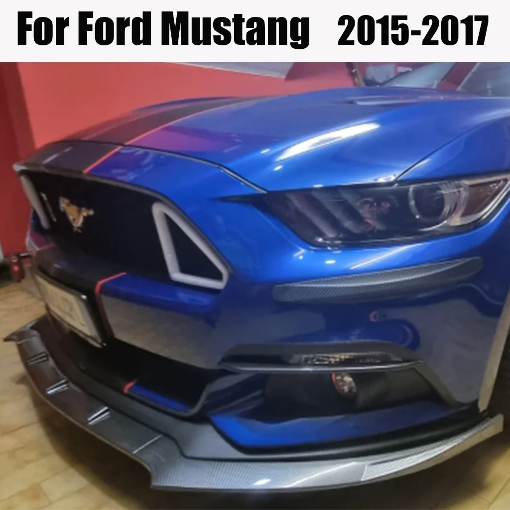 For Ford Mustang 2015-2017 Car Front Bumper Splitter Lip Diffuser Body Kit Spoiler Guard Spoiler Frontal Retrofit Accessories