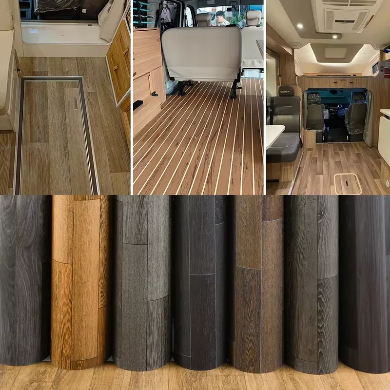 Immagine 4: Pavimentazione Rigida in Vinile per Camper, Rivestimento Impermeabile a Strisce in PVC, Pavimento in Plastica Durevole per Roulotte