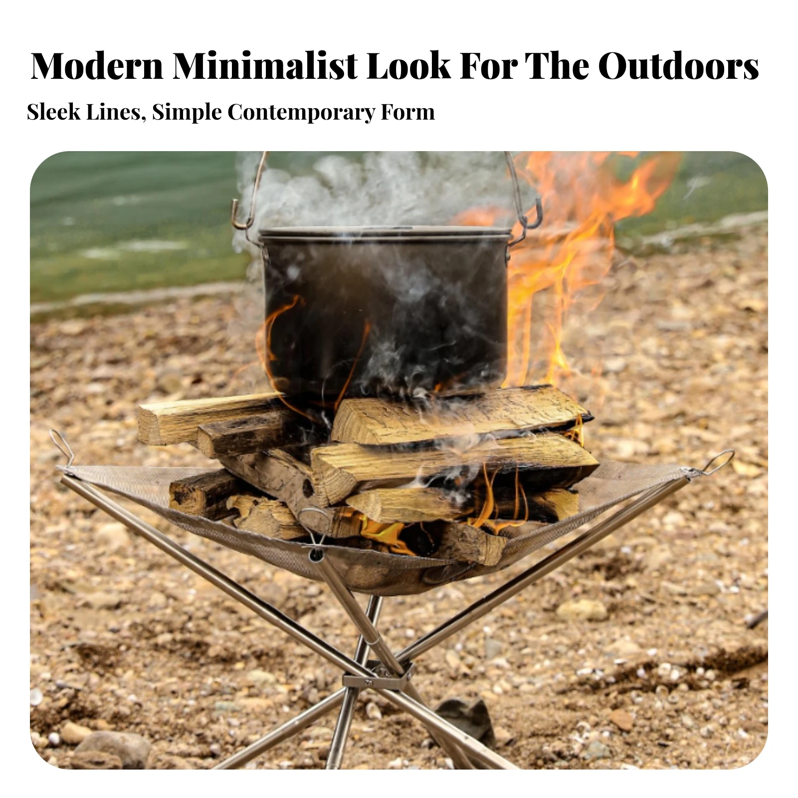 Fire Basin Grill Stainless Steel Foldable Fire Basin for Camping