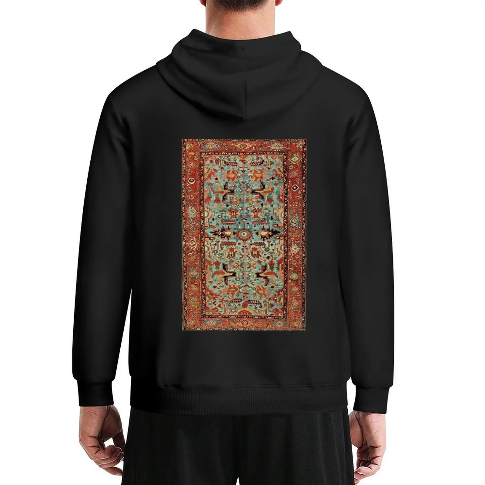 

Antique Heriz Persian Carpet Print Hoodie anime clothes winter clothes men's clothes men's clothing new hooded tee
