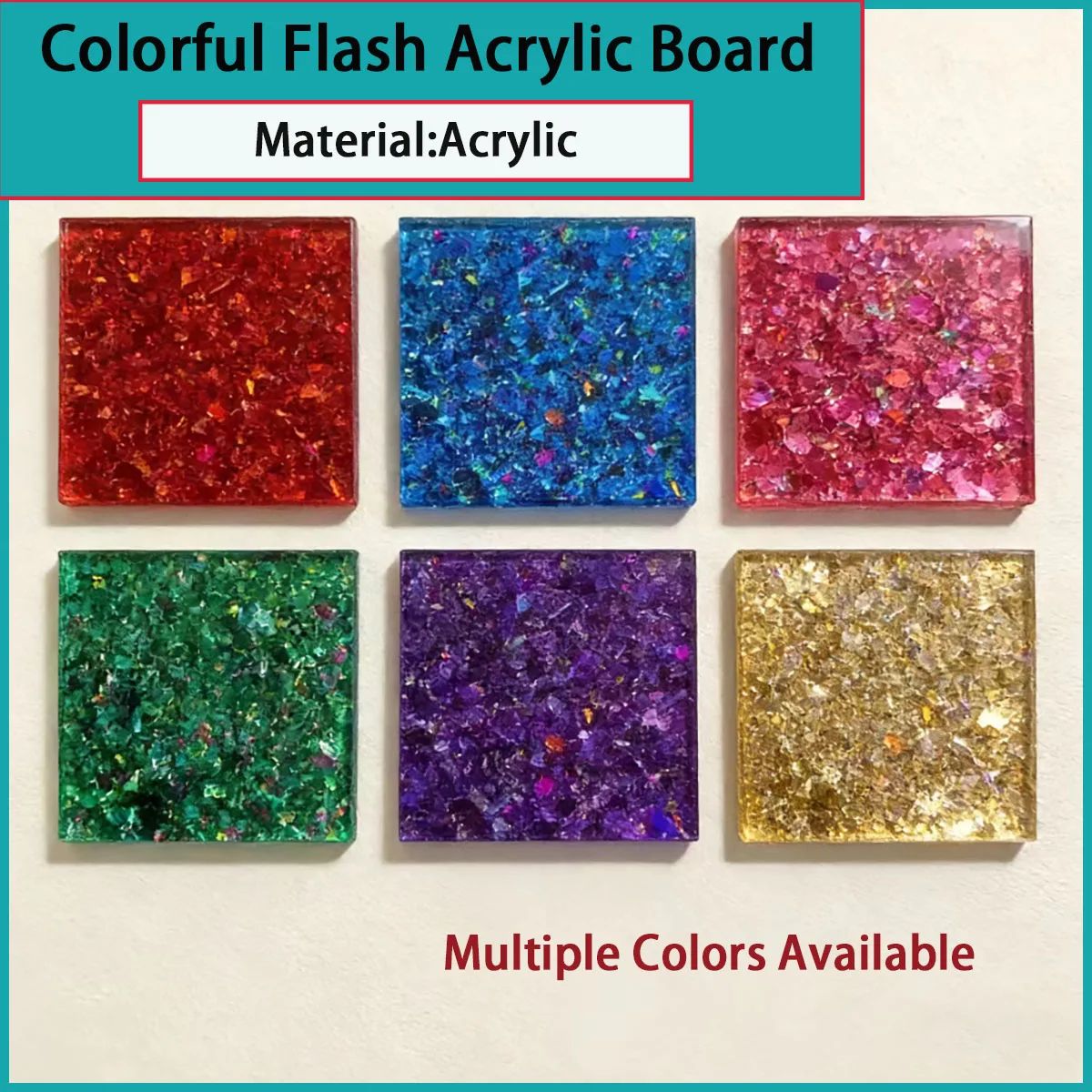 Sparkling Surface Acrylic Board PMMA - Organic Glass Art Decoration, Jewelry Colored Sheet, Craft Supplies