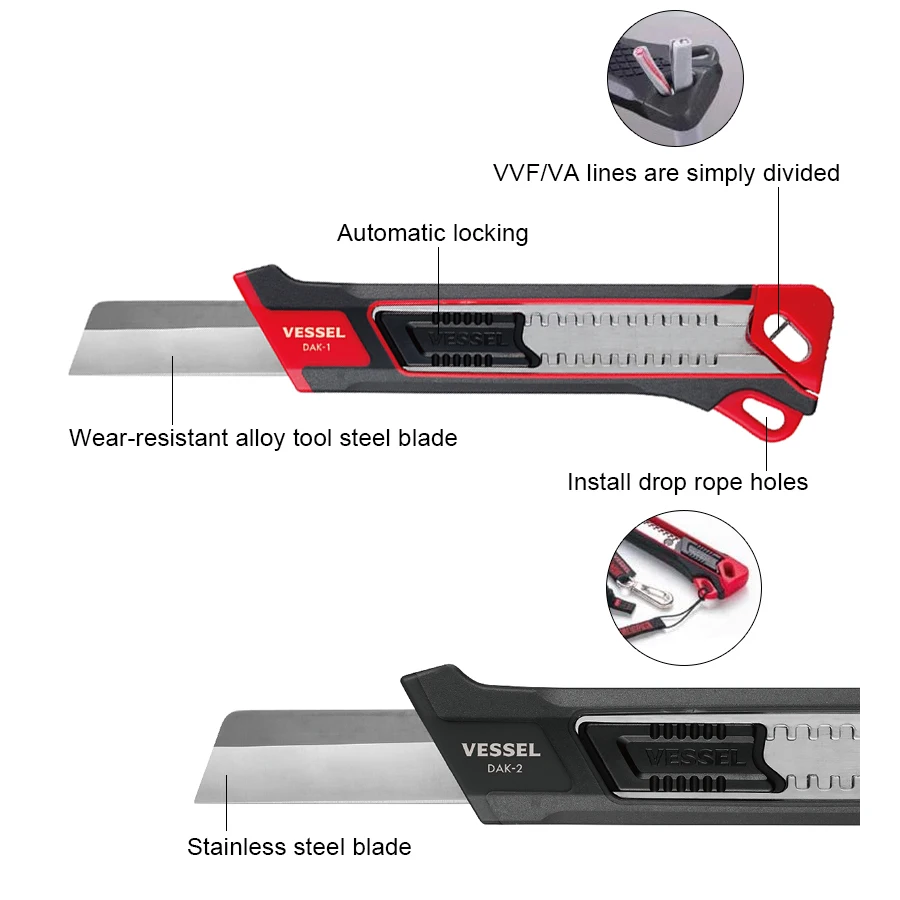 VESSEL Utility Knife Replacement Blade Storage pockets Tool Pouch Tool Bag DAK-1 DAK-2 DAKB-1 DAKB-2 TPK-10 TPK-20 TPK-30