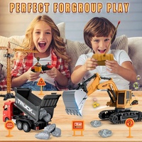 2.4G RC Excavator Children Remote Control Model Car Engineering Dump Truck Bulldozer High Tech Alloy RC Cars For Children Toys