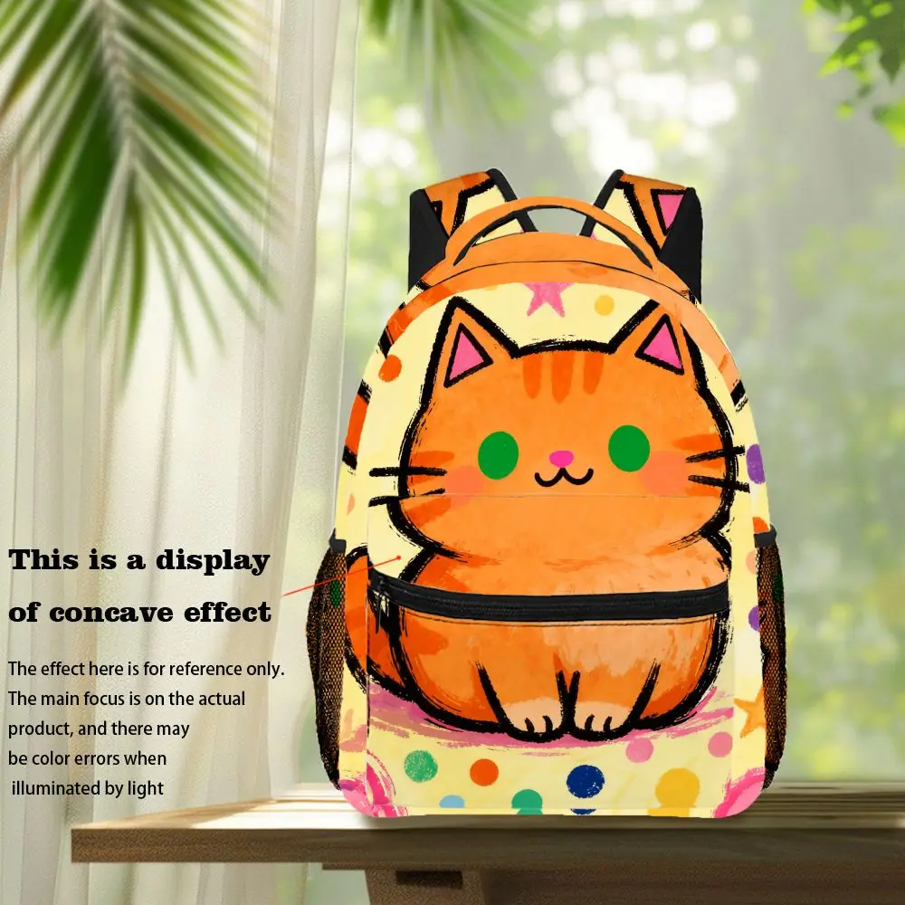 

Adorable Cat Animal Element Large Capacity Backpack Travel Bag Fashionable Personalized Multi-Pocket Dual Shoulder Gift Quality