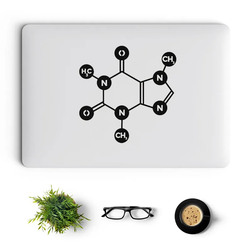 Molecular Formula of Caffeine Decal Laptop Sticker For Macbook 13 14 Pro Air Retina 15