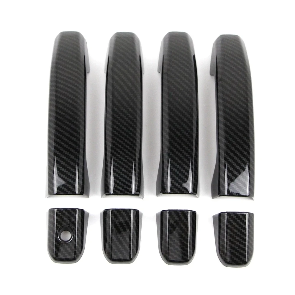 ABS Carbon Fiber Exterior Door Handle Covers for Chevrolet Silverado GMC Sierra 1500 2500 3500 2014-2029