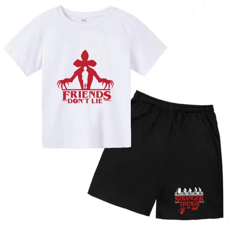 

T Shirt Boy Girl Summer 3-12 Age New Model 2Piece Anime Short Sleeve+Shorts Comfortable Breathable Children Sportswear Casual