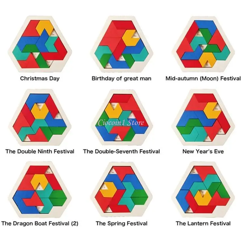 Y1UB 커피 테이블용 일일 달력 퍼즐(고품질 목재) 패밀리 룸 크리스마스 선물 학생 사무실 장난감 게임