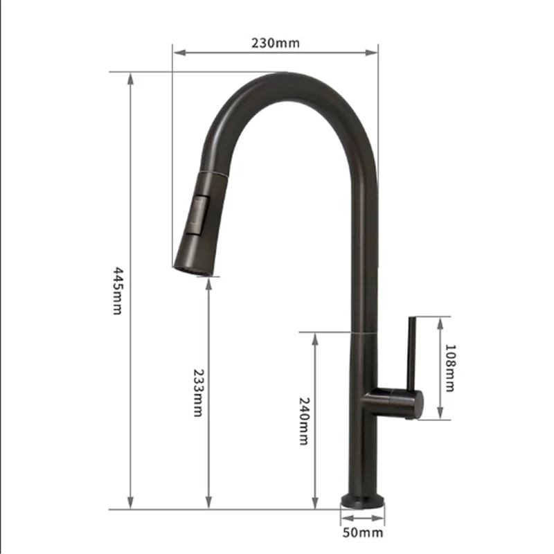 Grey Pull Out Kitchen Faucet Brushed Gold Sink Faucet Mixer Tap 360 degree rotation torneira cozinha mixer taps Kitchen Tap