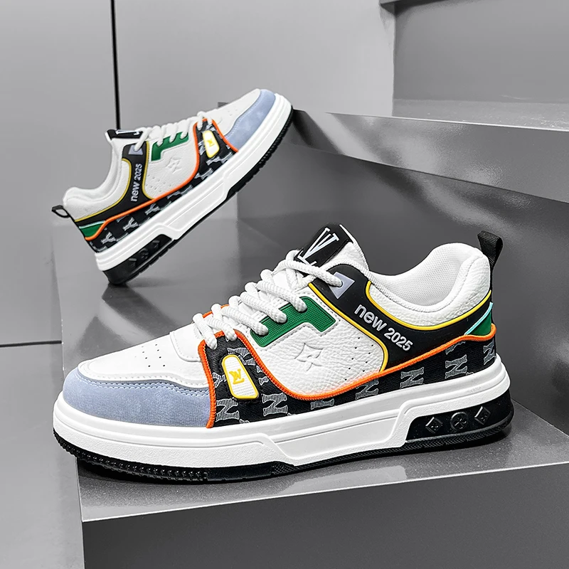

High Quality Leather Skateboard Shoes Man Sneakers Luxury Brand Designer Shoes Men Platform Men's Skate Shoes chaussure hommes
